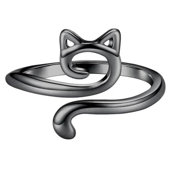 Adjustable Crochet Tension Cute Cat Ring, Beginner Knitting Crochet Hook Ring, Yarn Gu close-up view