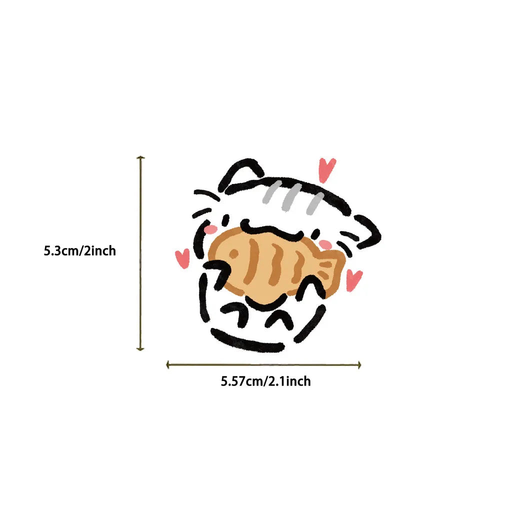 54pcs Transparent Cartoon Cat Stickers | Waterproof PET Decals for Guitar & Journal additional angle