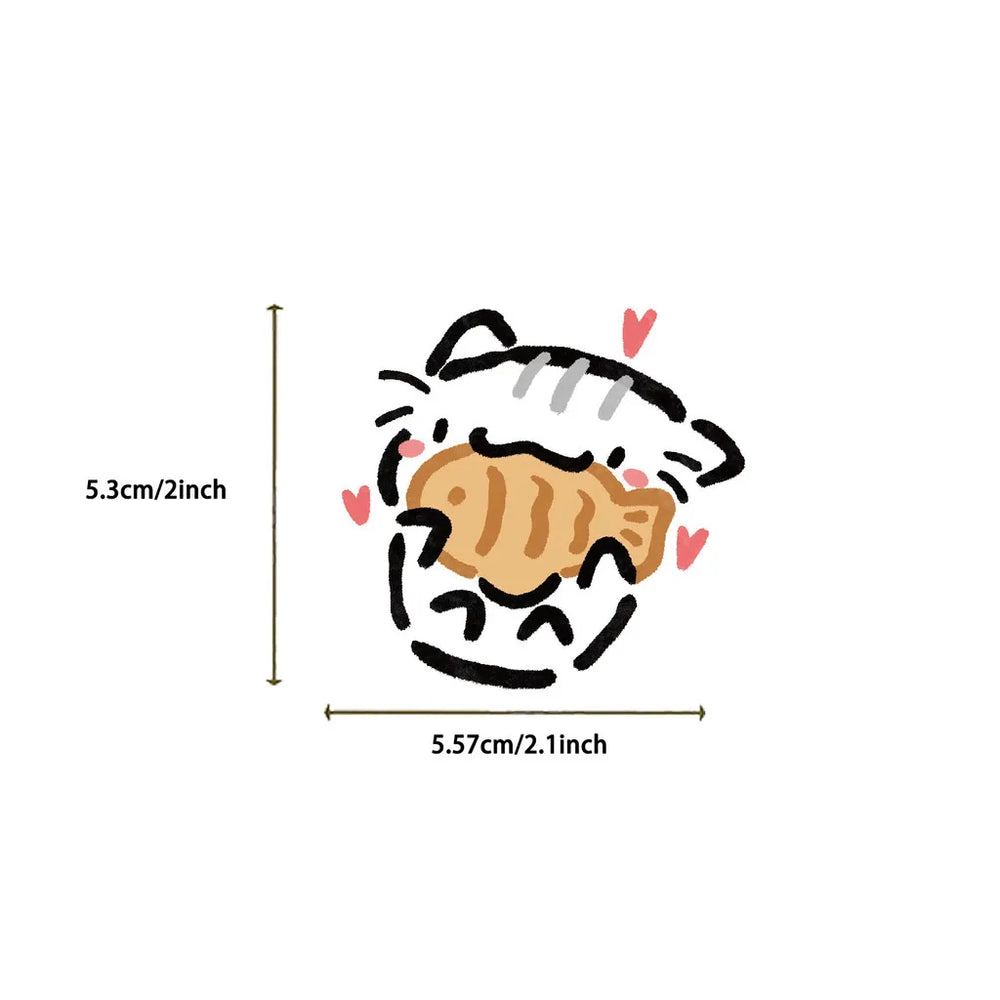 54pcs Transparent Cartoon Cat Stickers | Waterproof PET Decals for Guitar & Journal additional angle