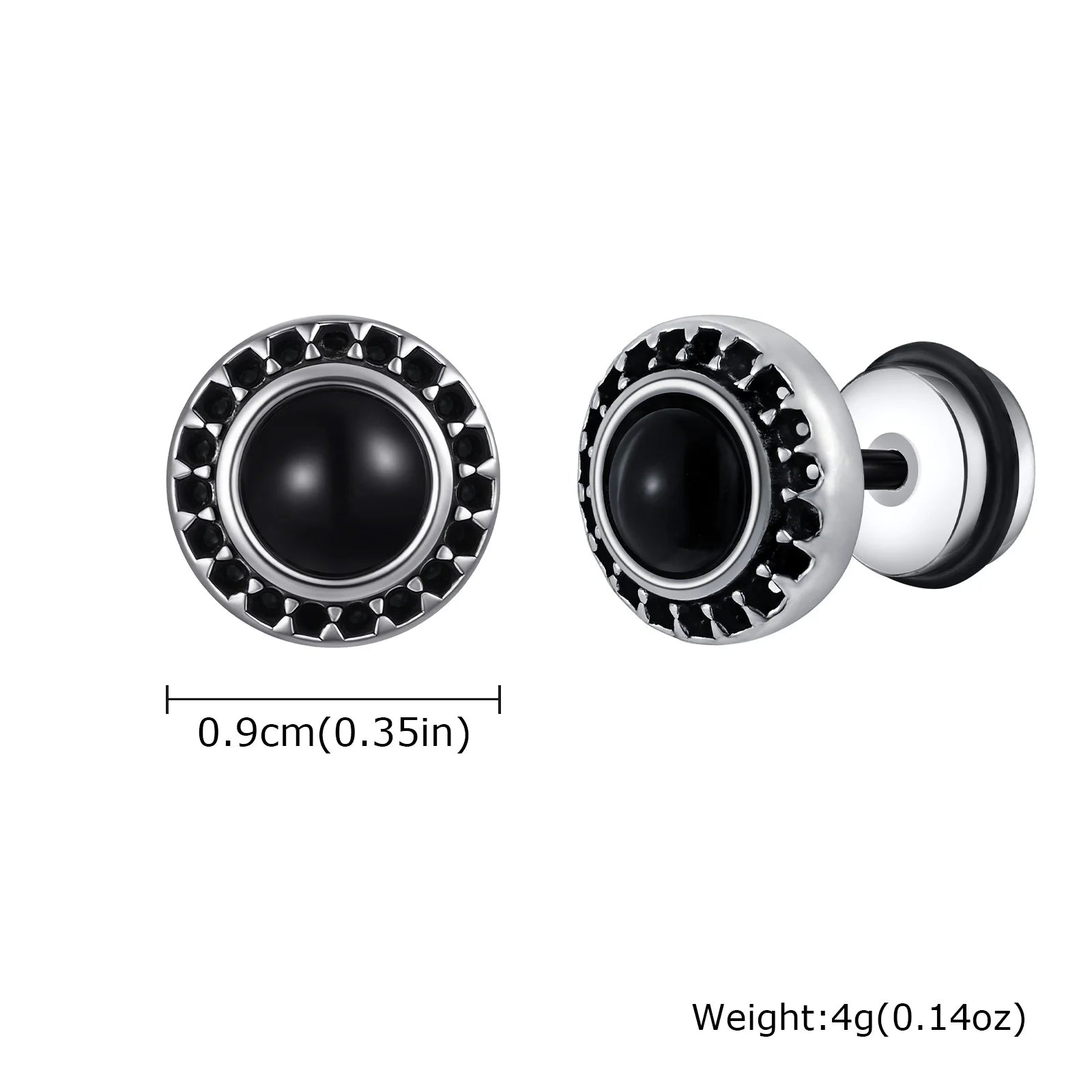 Men's Tiger Eye Stone Stud Earrings | Natural Gemstone Punk Earrings for Men lifestyle view