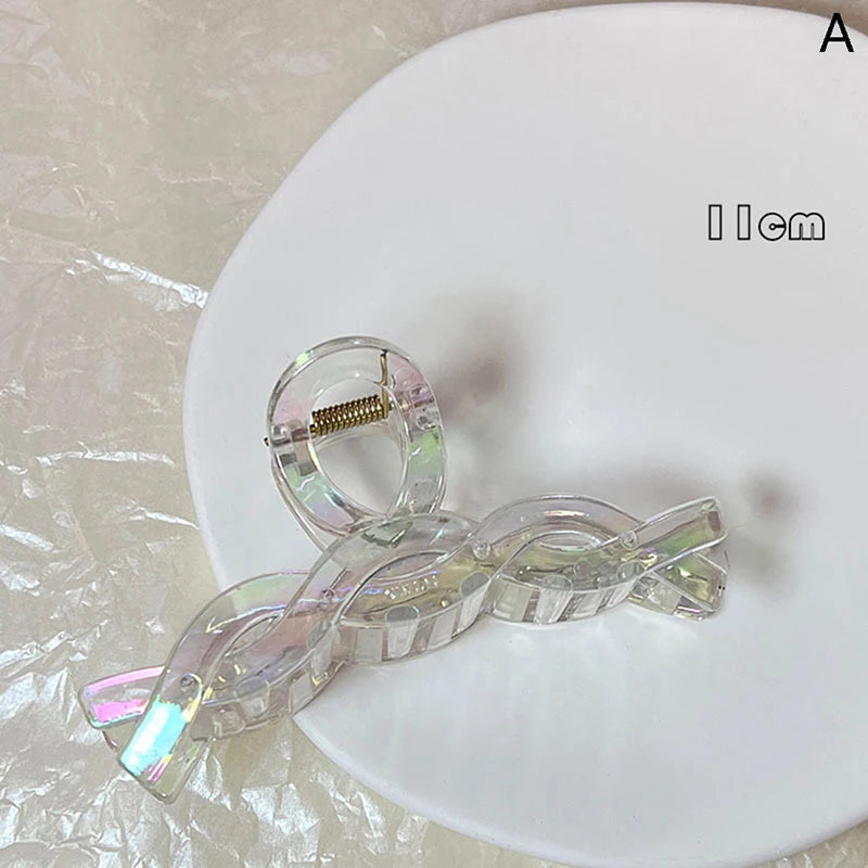 Women Hair Claw Korean Style Transparent Plastic Headband Hairpins Ponytail Claw Clip Crab Hair Accessories Headwear