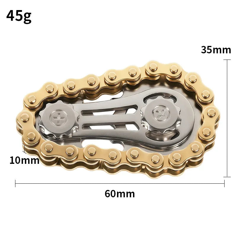 Chain Tooth Mechanical Flywheel Fidget Spinner | Metal Bike Chain EDC Stress Relief T alternate view