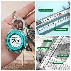 2M Keychain Tape Measure Portable Mini Measuring Ruler Essential forMeasuring Tools Port detail view