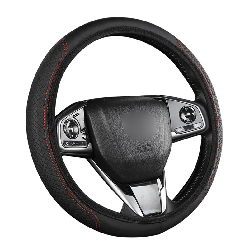 SEAMETAL Full-Wrapped Car Steering Wheel Cover Anti-Slip Wear-Resistant Steering Wheel Protection Cover Universal for 37-39cm