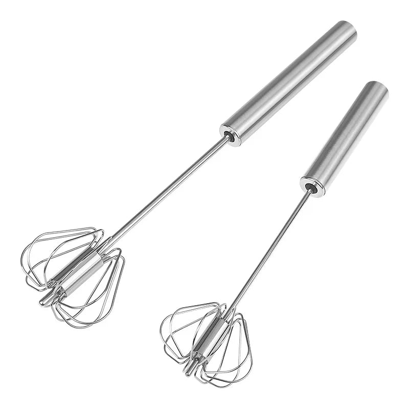 Stainless Steel Manual Egg Beater | Semi-Automatic Rotary Cream Blender for Baking lifestyle view