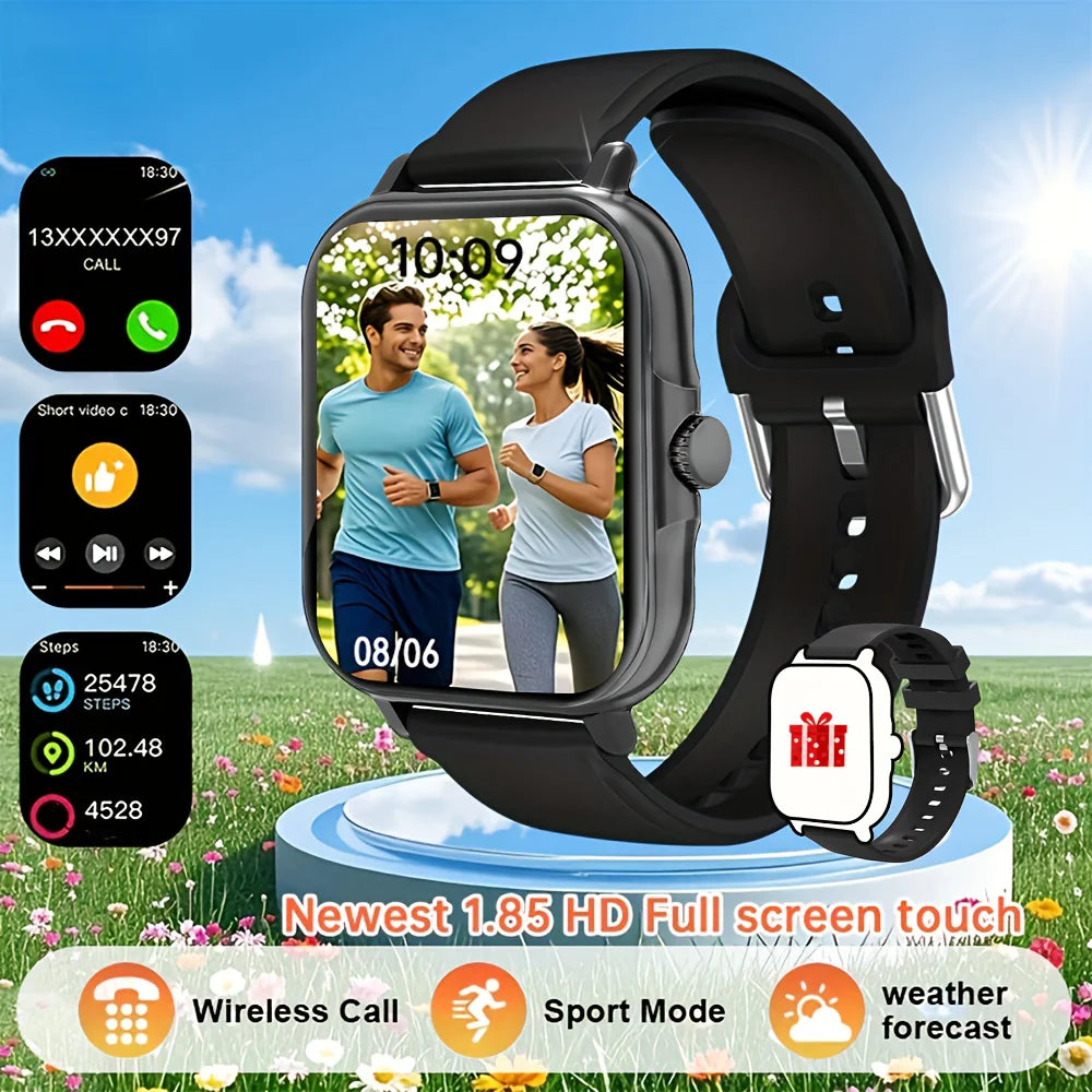 KESHUYOU H6 Plus Smart Watch | 1.85-Inch Bluetooth Calling Fitness Tracker close-up view