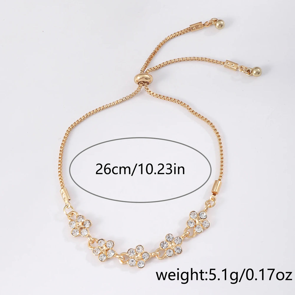 Zinc Alloy Bracelet Sparkling Zircon Flower Bracelet Handmade Bracelet Alloy For Dail lifestyle view
