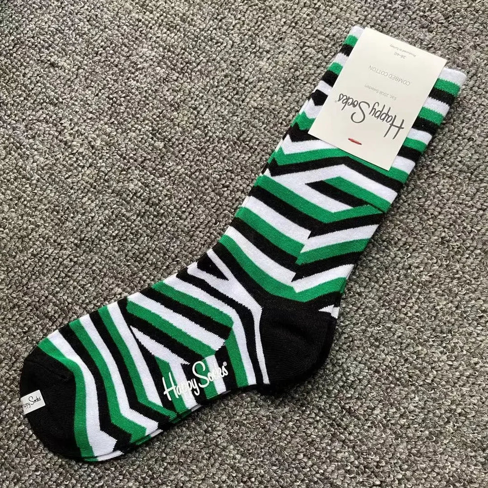 Multicoloured Socks Women Men Sports Socks Funky Dress Socks Casual Cotton lifestyle view