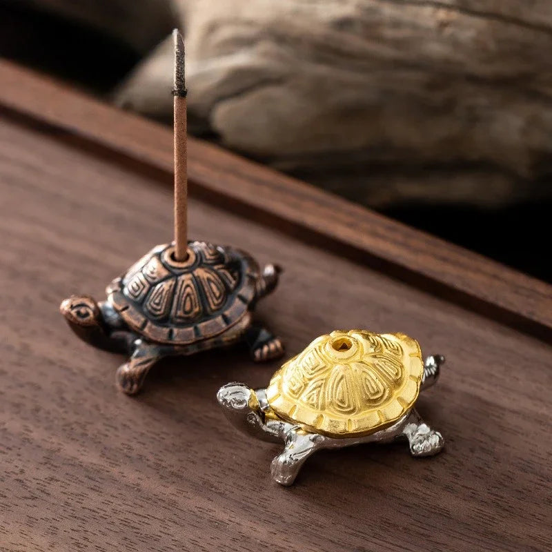 Metal Turtle Snail Shape Incense Holder | Alloy Animal Incense Burner for Home Decor detail view