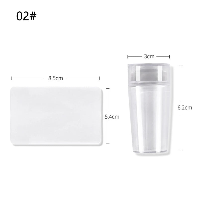 Nails Art Stamping Plates Kit French Manicure Design Plate Stamp Polish Stencil Tem additional angle