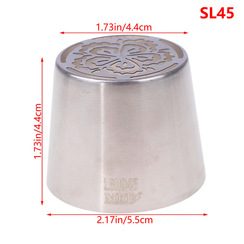 1Pc Stainless Steel Russian Piping Tips Christmas Cake Icing Frosting Nozzles For Cupc close-up view