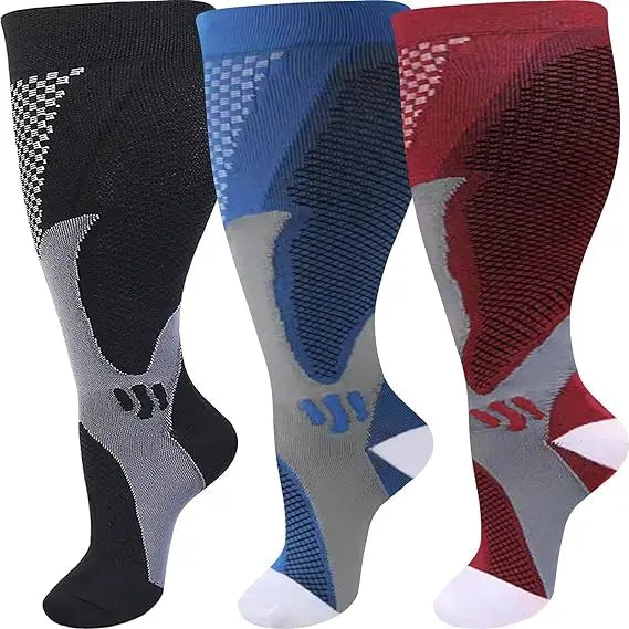 1/3Pairs 3XL-7XLPlus Size Wide Calf Compression Socks Women Men 15-20mmhg Large size Compression Sock for Nurse Pregnancy Travel