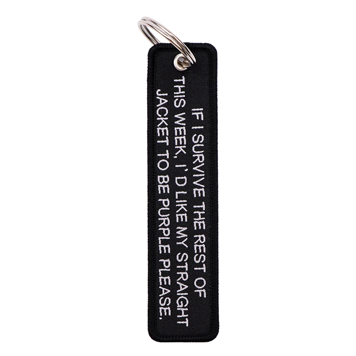 Embroidered Quote Key Fob | Personalized Gift Keyring detail view