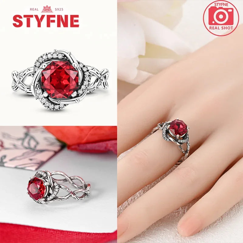 New Original Silver 925 Rings Sparking Colorful Infinite Love Heart Ring for Women Engag detail view