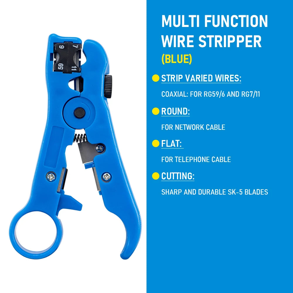 Multi-Functional Coaxial Cable Stripping Pliers | Wire Stripper Tool for UTP/STP RG59 alternate view