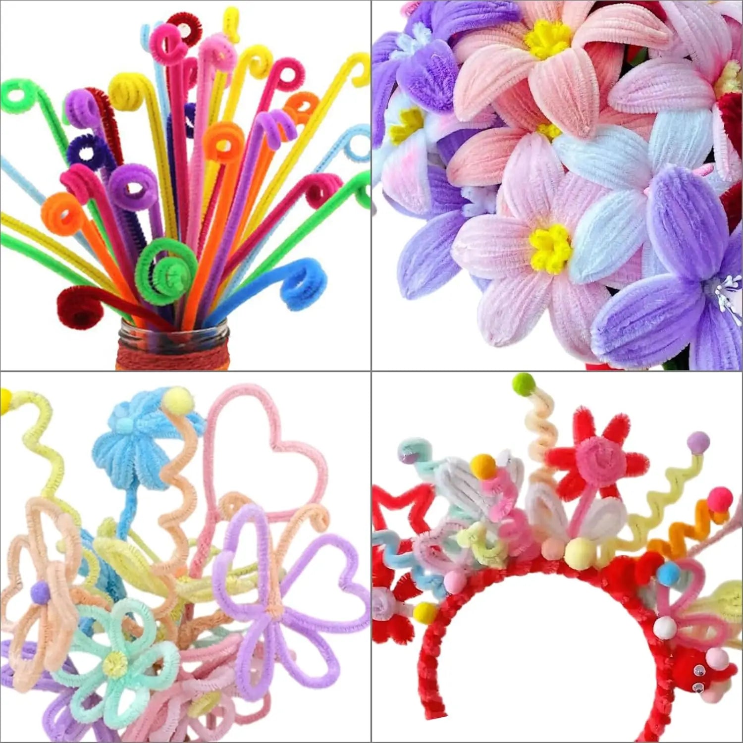100pcs Pink Pipe Cleaners | Chenille Stems for Crafting lifestyle view