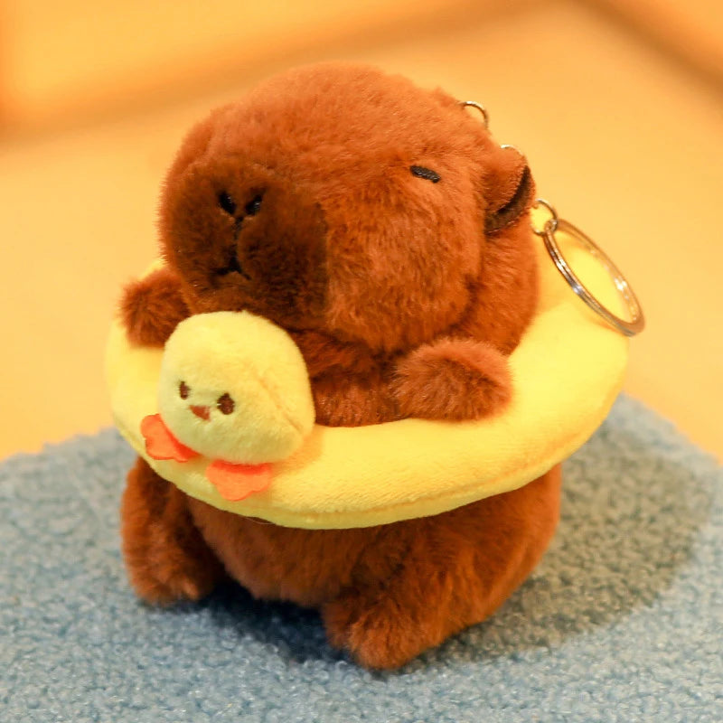 Capybara Plush Keychain | Cartoon Bag Pendant and Car Keyring detail view