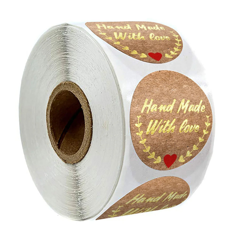 500pcs handmade with Love Stickers Baking label wedding sticker party label decoratio alternate view