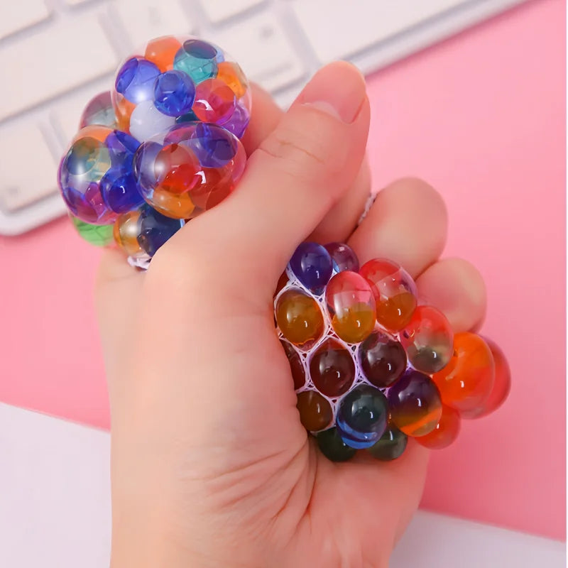 6cm Kids Exotic Pinch The Rainbow Bead Pressure Reducing Ball Vent Ball Decompression lifestyle view