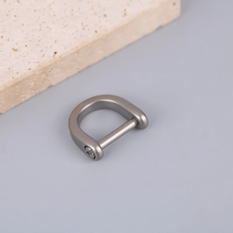 Titanium D Ring Key Shackle | U Shape Horseshoe Key Ring for Car Fob and DIY Leather Key detail view