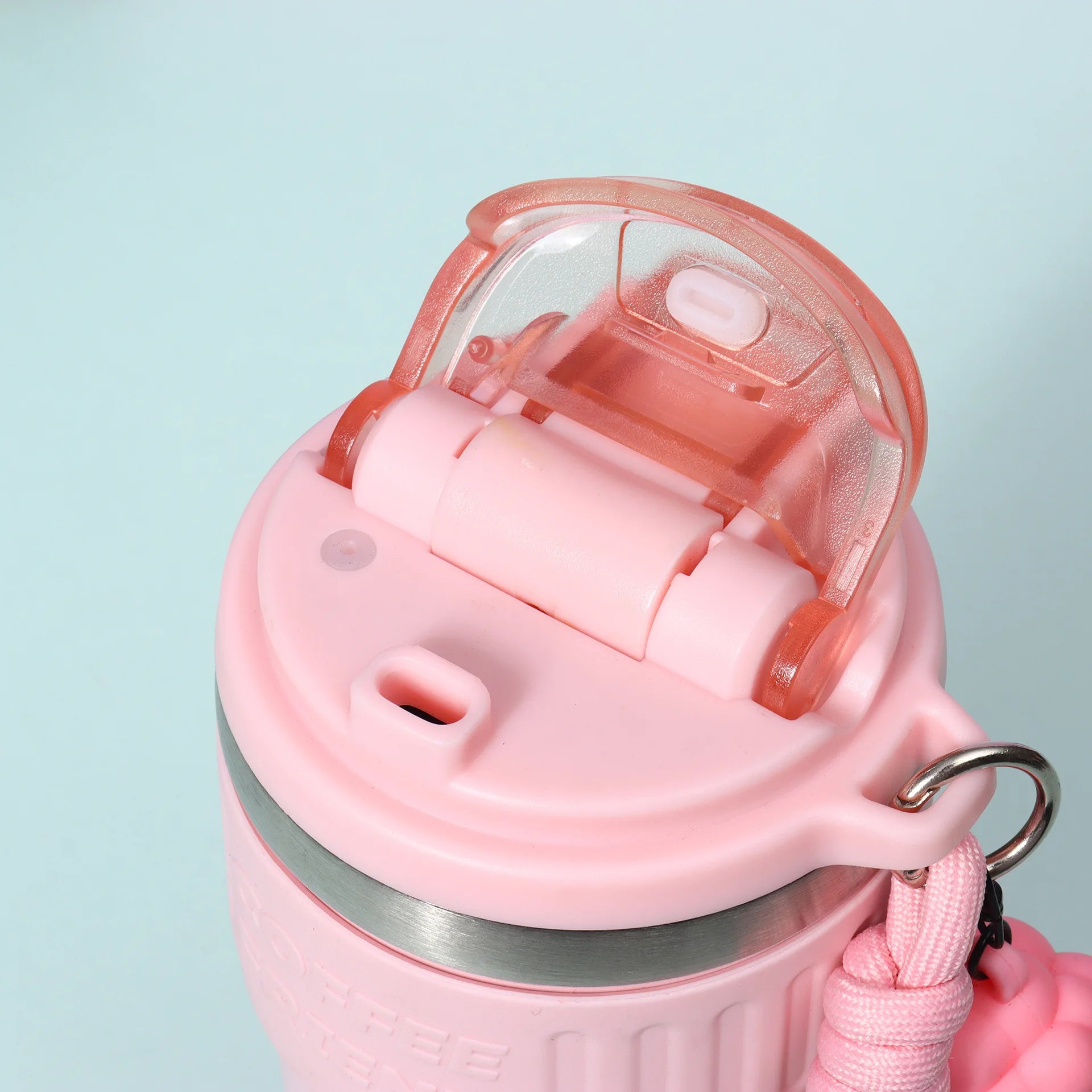New Travel Coffee Tumbler Thermos Mug Easy Carry Steel Double Wall Tea Coffee Vacuum lifestyle view