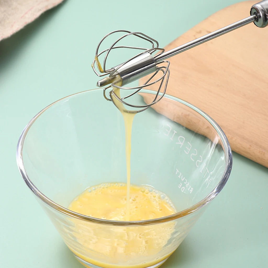 Semi-Automatic Egg Beater | 304 Stainless Steel Manual Hand Mixer lifestyle view