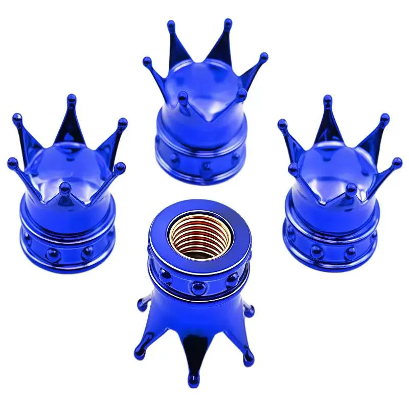 4 PCS Universal Crown Wheel Valve Covers Air Dustproof Waterproof Car Motorcycle Tyre alternate view