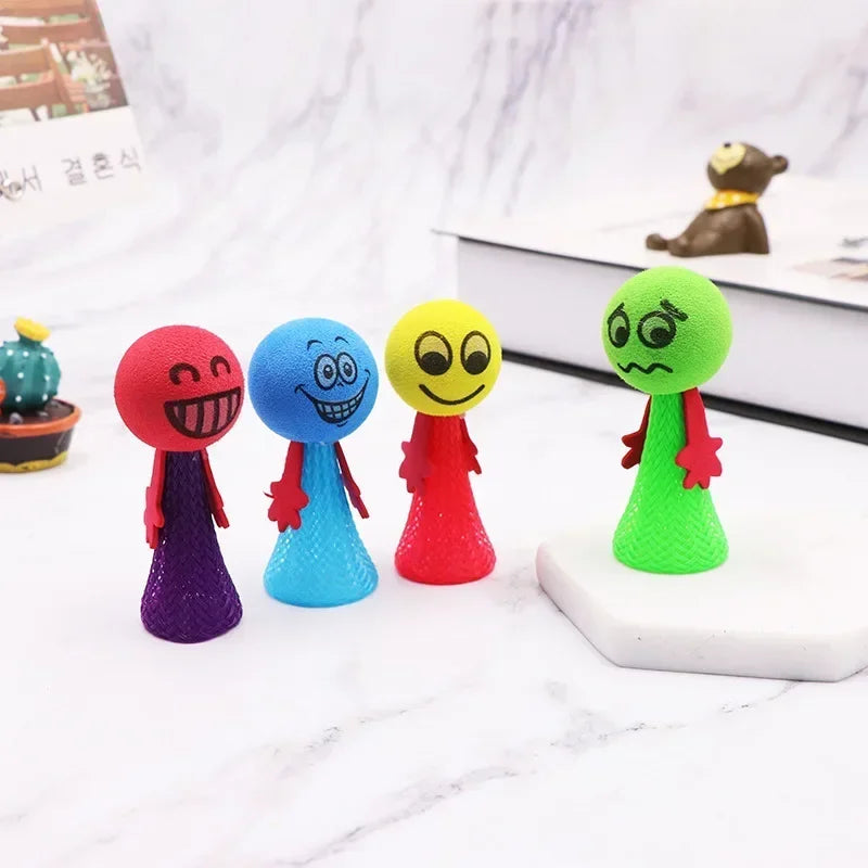 5Pcs/Pack Educational Jumping Doll Bounce Ball Toys Engaging Push & Down Expression G lifestyle view