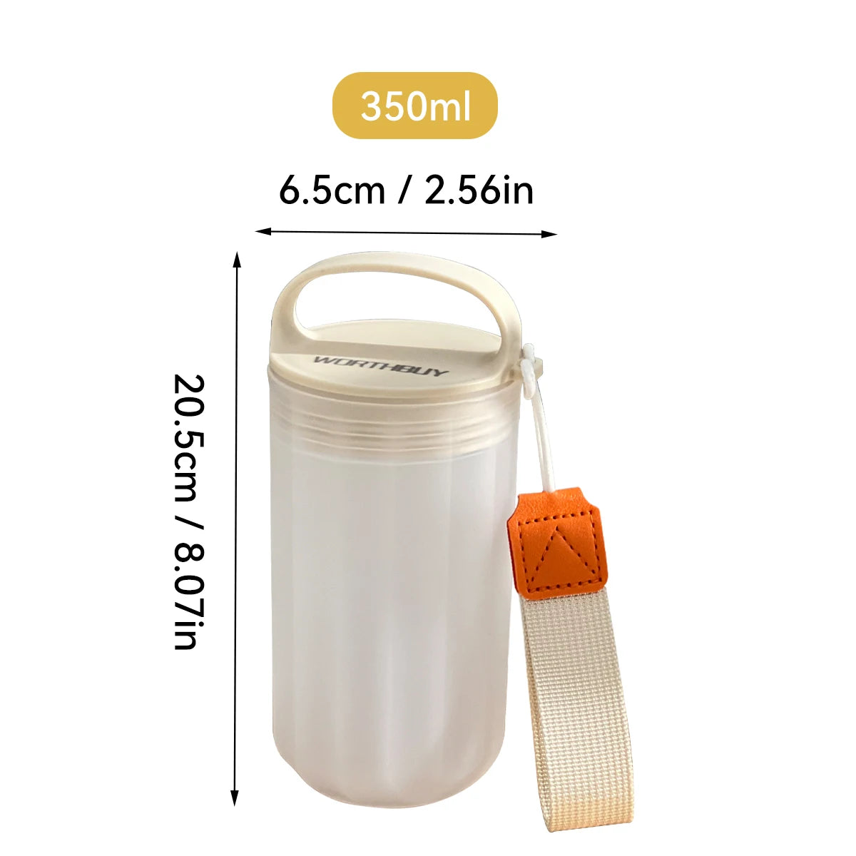 WORTHBUY Portable Plastic Water Bottle With Handle Leak-proof Heat-resistant Tumbler T close-up view
