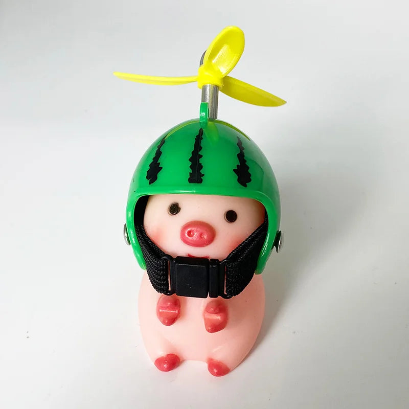 Cute little pig decoration Electric Scooter Pig Decoration Wearing Helmet Car Ornament Motorcycle Bicycle
