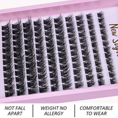 Lash Clusters 120pcs Cluster Lashes 8-16mm Individual Lashes Extensions Natural Look Lashes D Curl Fluffy Cluster DIY Eyelash