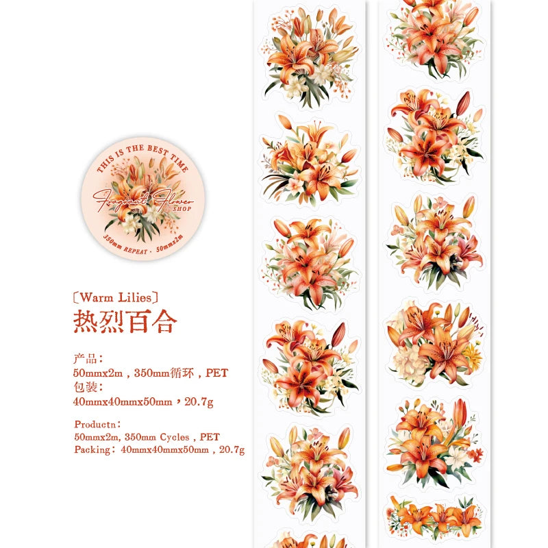 Journal GO Flower Washi Tape Set | Fragrant Scrapbooking Decorative Tape detail view