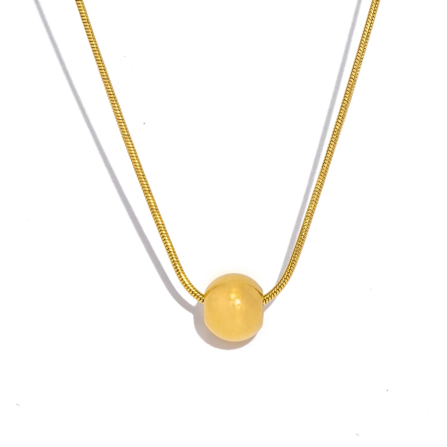 Minimalist Round Bead Necklace | Stainless Steel Handmade Chain for Women alternate view