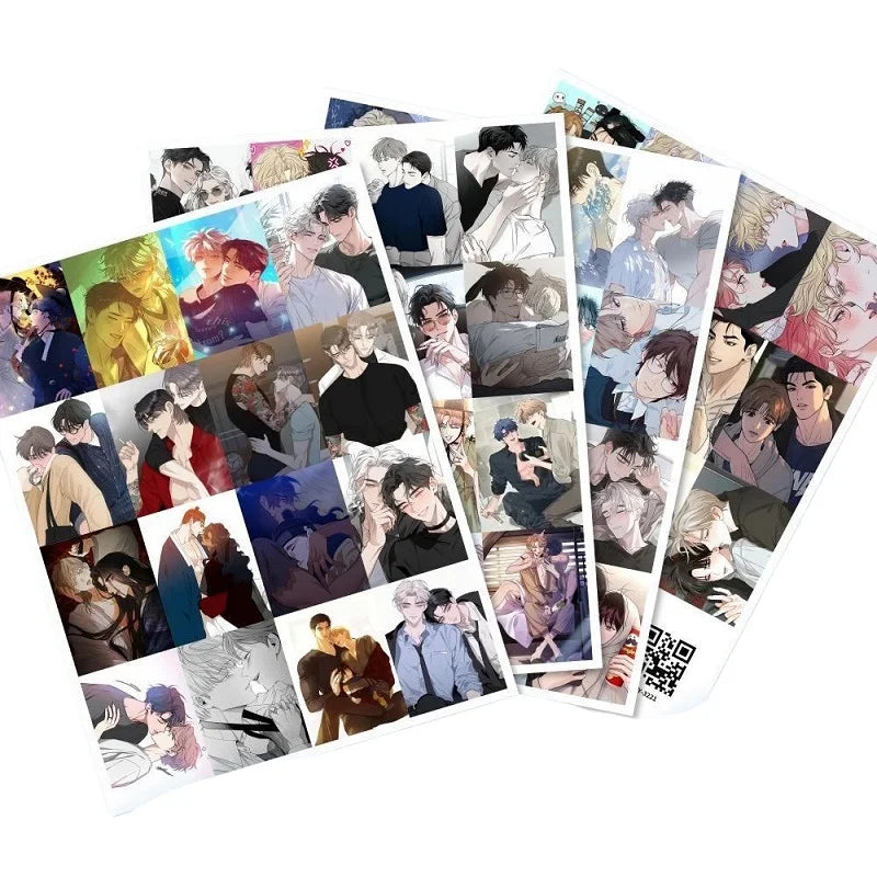 63PCS Korean Webtoon Stickers Set | Cute BL Anime Decoration Self-Adhesive Sticker additional angle