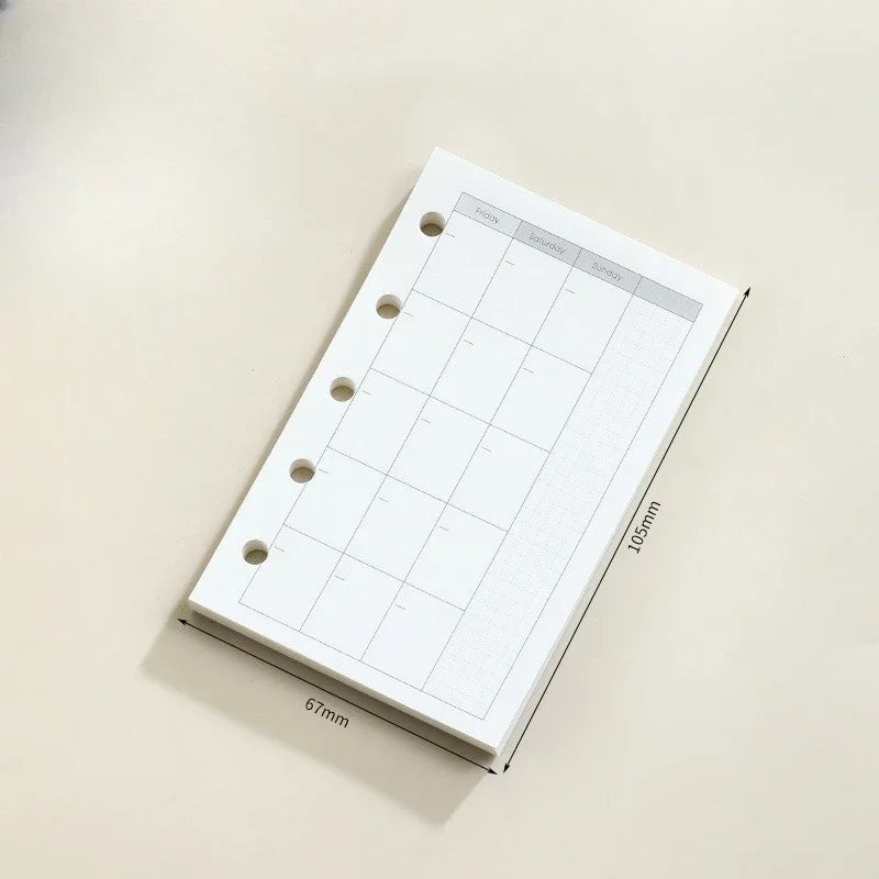 M5 Loose Leaf Notebook Refill Spiral Binder Inner Page Grid Blank Line Diary Agenda additional angle