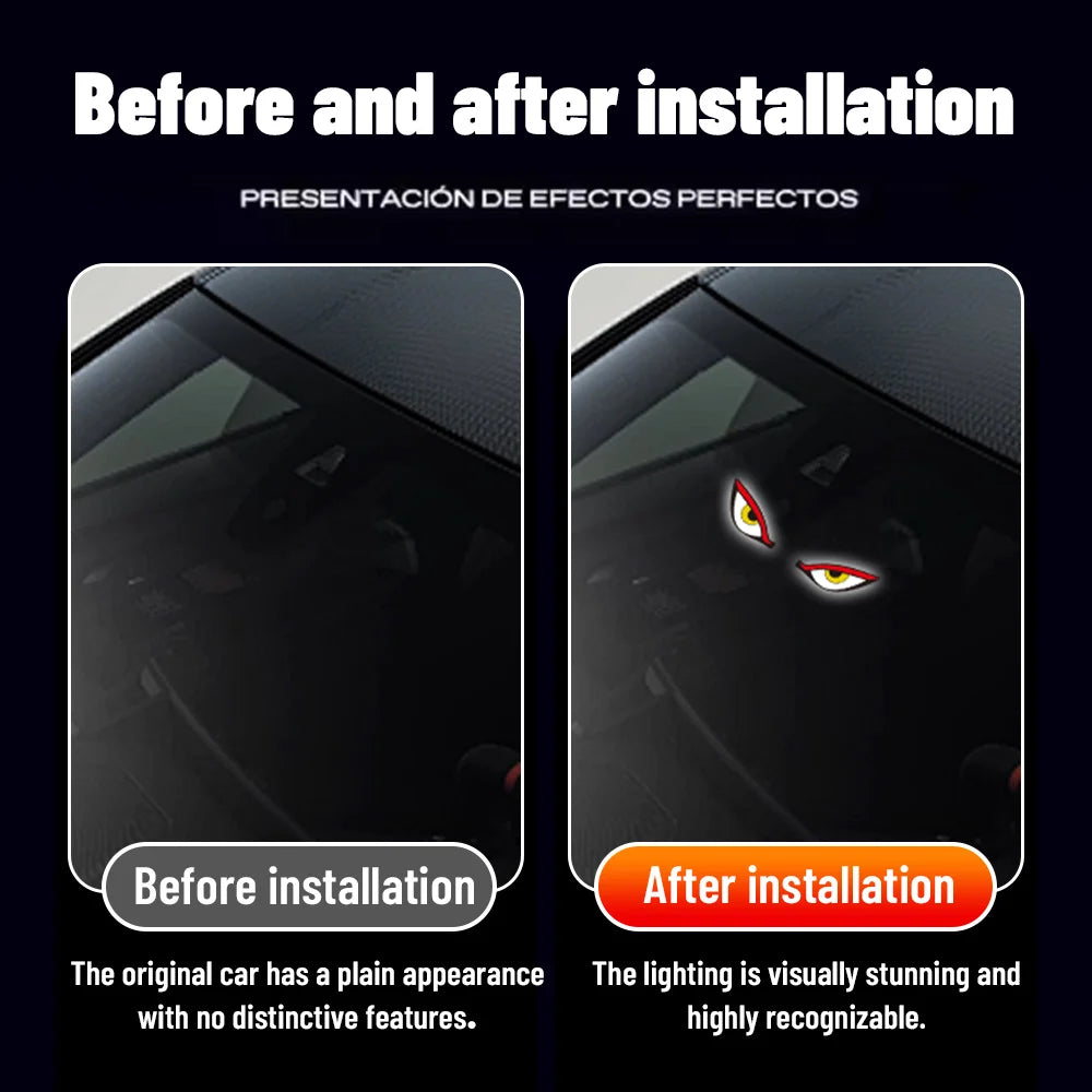 Solar Demon's Eye Car Dynamic LED Light | No Wiring Moving Eyes Car Decoration lifestyle view