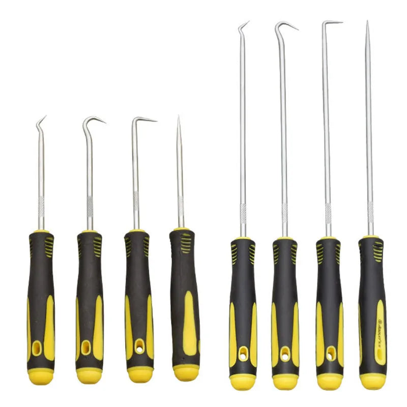 4 Pieces Long Pick & Hook Set | Gasket Puller Pick Tools for Removing Car Auto Oil Seal O-Ring Seal