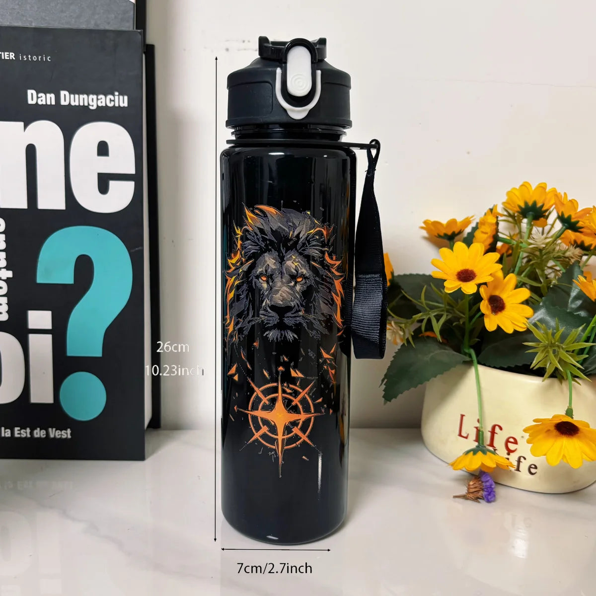 Cute Lion Tiger Cow Pattern 750ml Water Cup Portable for School Gym Camping Gift for Fri detail view