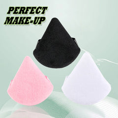 Reusable Triangle Velvet Powder Puffs | Soft Face Makeup Sponges detail view
