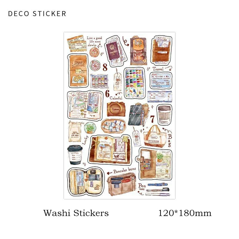 DIY Washi Paper Sticker Pack | Creative Scrapbook Decorative Stickers additional angle