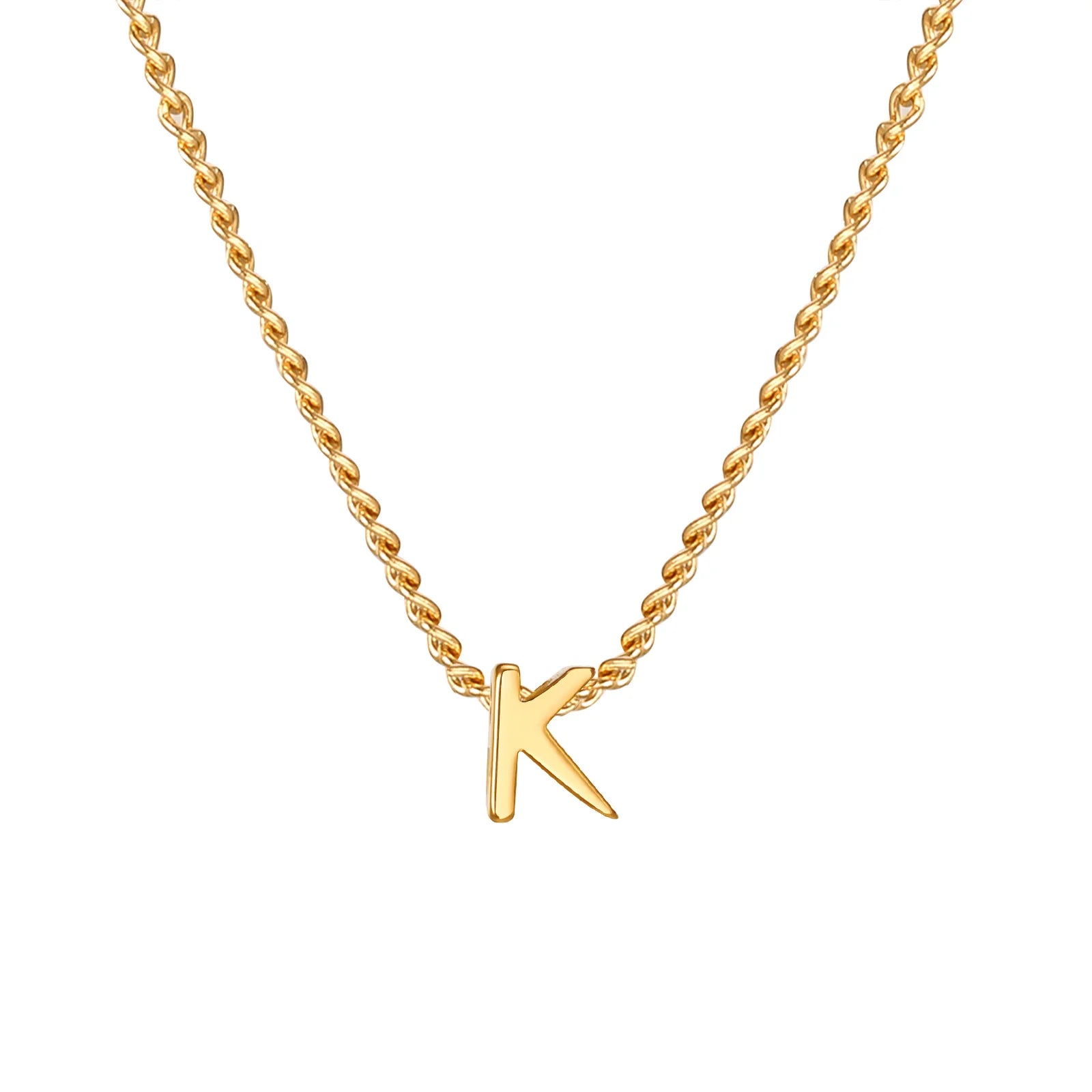 Vnox Chic Tiny A-Z Letters Necklaces for Women Girls, Gold Color Stainless Steel In additional angle