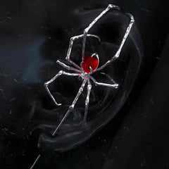 Gothic Dark Spider Crawl Fashion Dangle Stud Piercing Ear Bone Clip For Unisex Hallow alternate view