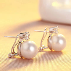 Huitan Trendy Korean Style Piercing Stud Earrings Women Graceful Simulated Pearl Jewe alternate view