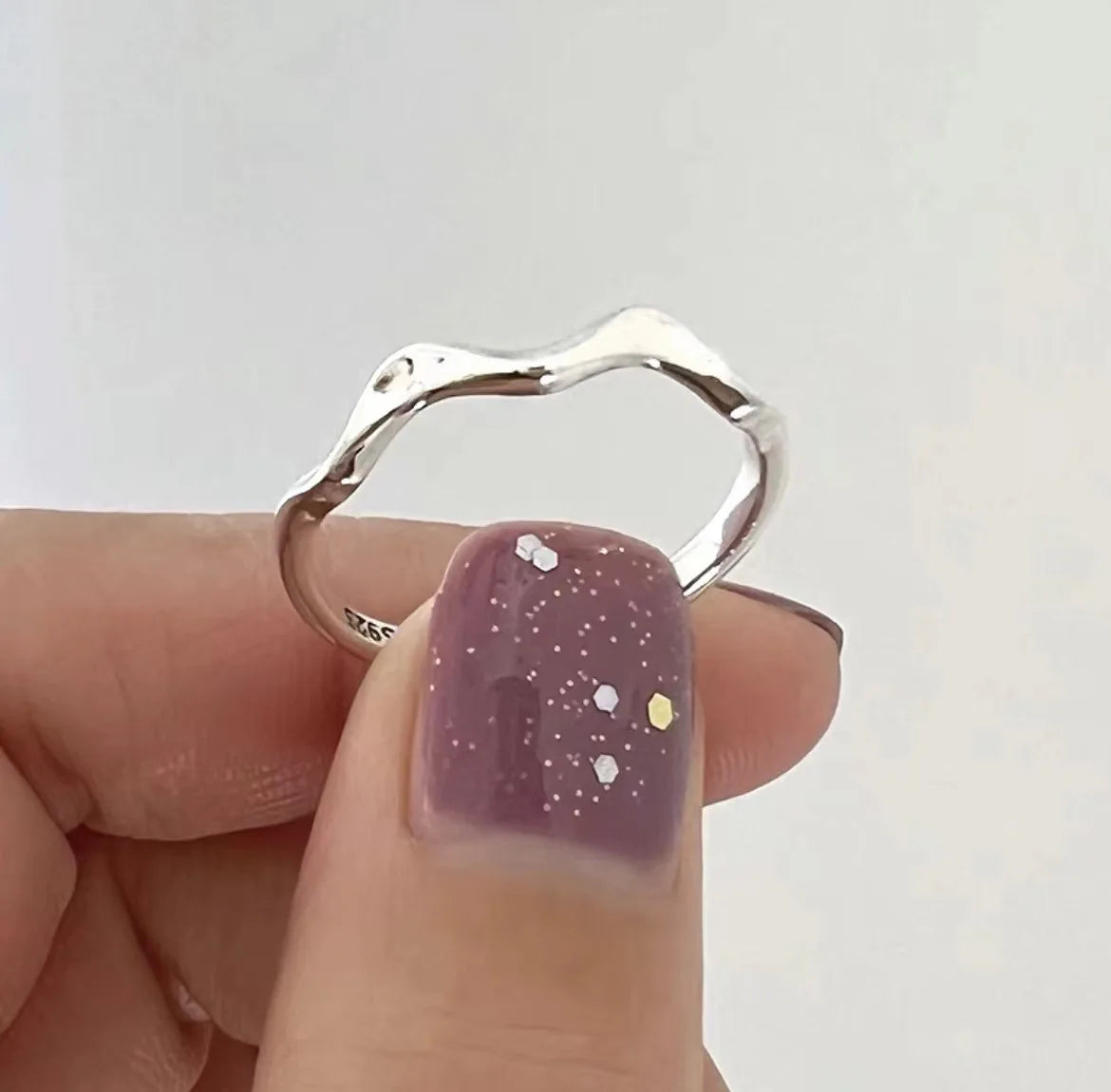 VENTFILLE 925 Sterling Silber Geometrischer Mehrschichtiger Ring mit runden Perlen | Modischer Punk-Temperament-Schmuck