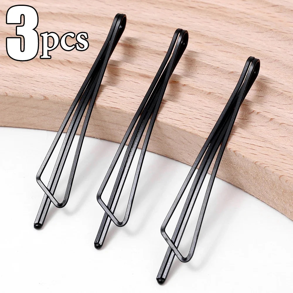 3/12Pcs Black Hair Clips Bobby Pins Wavy Fashion Hairpins Metal Barrettes Invisible BB C detail view