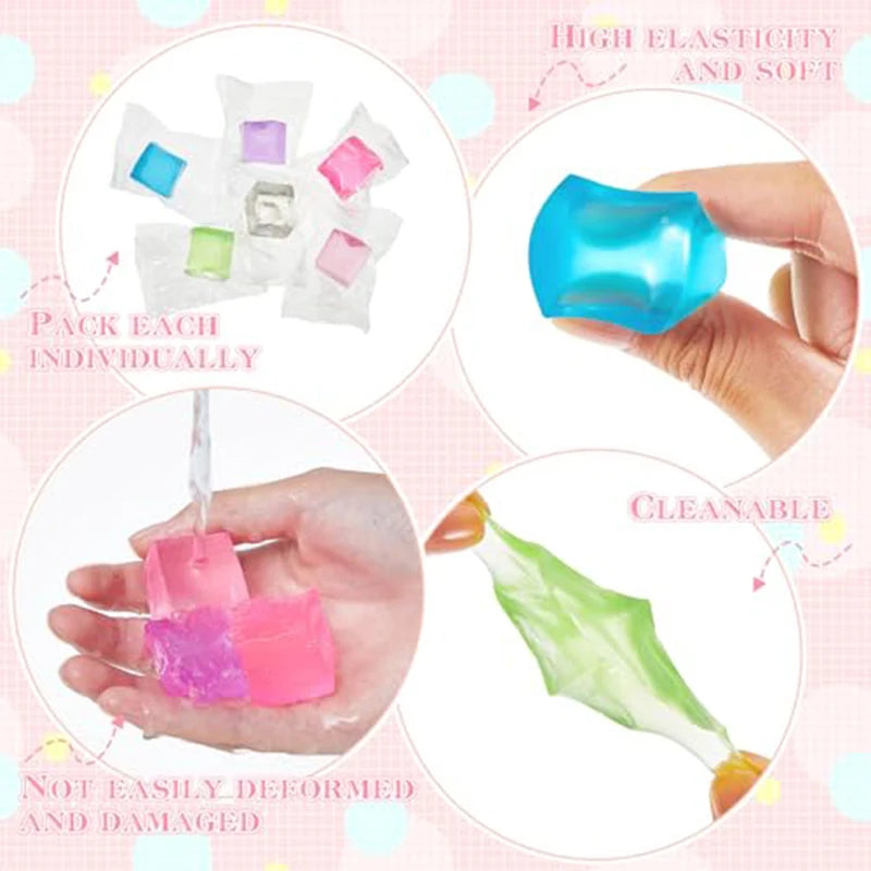 10 Pack Ice Cube Sensory Stress Balls | Mochi Squishies Squeeze Toys for Adults and additional angle