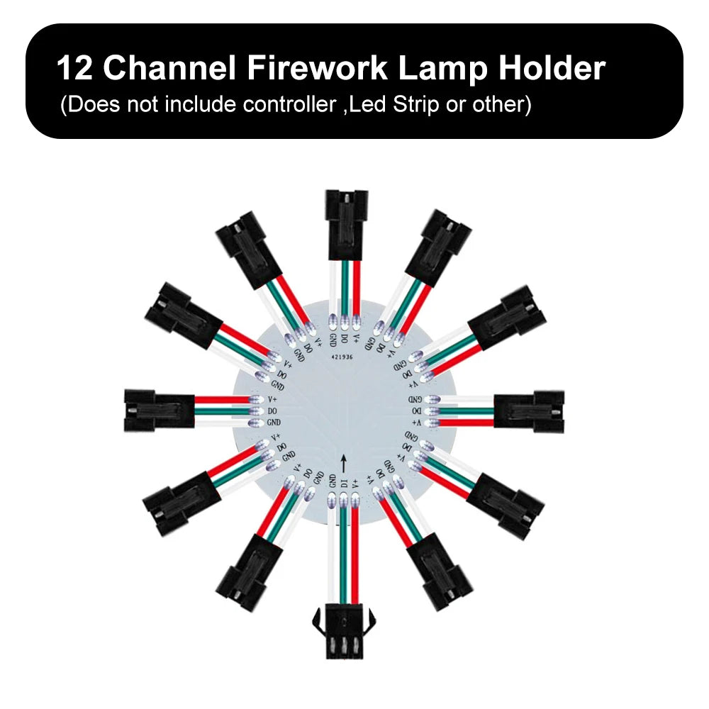 WS2812B LED Firework Light Module Panel 10/11/12/13 Channel | Individually Addressable P detail view