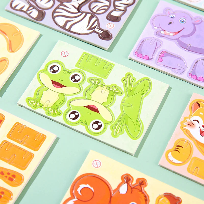 30Kinds Animal 3D Puzzle Kids Children Birthday Party Toy Paperboard Cartoon Dinosaur lifestyle view