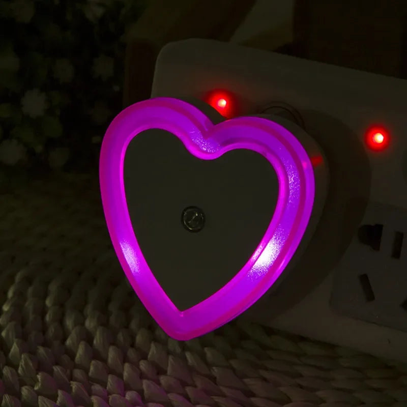 Heart-shaped LED Night Light | Auto Sensor Plug-in Night Lamp for Bedroom alternate view