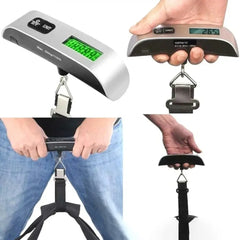 Portable Digital Luggage Scale | 110lb/50kg Travel Hanging Scale with LCD Display close-up view